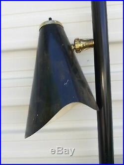 Vintage 3 Light Tension Pole Lamp Mid Century Modern for Parts or Repair