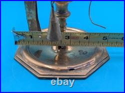 Vintage 3 Wick 16 Tall Brass Lucerne Whale Oil Lamp Tarnished Parts Only