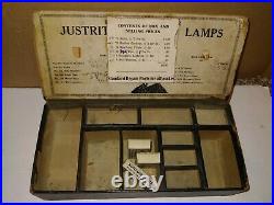 Vintage 40's Justrite Carbide Lamps Repair Parts Counter Display Box, Coal Mining