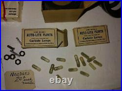 Vintage 40s/50s Coal Mining, Justrite Carbide Pocket Cans, Light-Stick, Lamp Parts