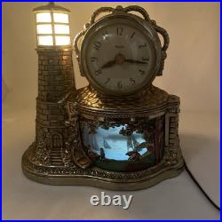 Vintage 50s United Lighthouse Motion Clock #290 Light Lamp Animated Works