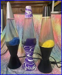 Vintage 90s Y2K Lava Lite Lava Lamps Lot of 3 FOR PARTS OR REPAIR ONLY