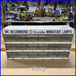 Vintage AC Delco Guide Miniature Lamps Bulb Storage Display Parts Drawer Cabinet