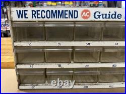 Vintage AC Delco Guide Miniature Lamps Bulb Storage Display Parts Drawer Cabinet