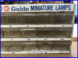Vintage AC Delco Guide Miniature Lamps Bulb Storage Display Parts Drawer Cabinet