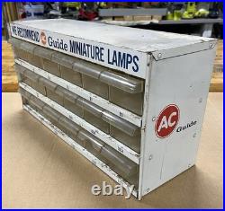 Vintage AC Delco Guide Miniature Lamps Bulb Storage Display Parts Drawer Cabinet