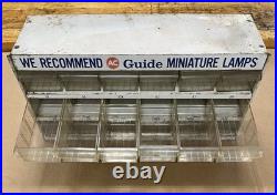Vintage AC Delco Guide Miniature Lamps Bulb Storage Display Parts Drawer Cabinet