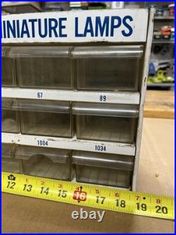 Vintage AC Delco Guide Miniature Lamps Bulb Storage Display Parts Drawer Cabinet
