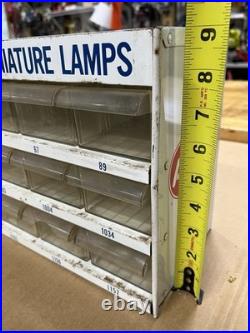 Vintage AC Delco Guide Miniature Lamps Bulb Storage Display Parts Drawer Cabinet