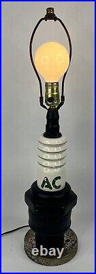 Vintage AC SPARK PLUG AUTO PARTS STORE DISPLAY LAMP 24 TALL 1960's RARE