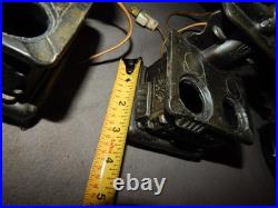 Vintage Acme Cast Iron Wood Stove Lamps Lot Of 2 Works Parts Estate Find