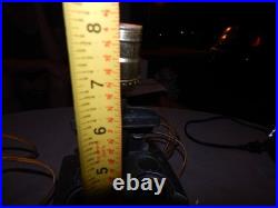Vintage Acme Cast Iron Wood Stove Lamps Lot Of 2 Works Parts Estate Find