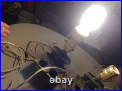 Vintage Acme Cast Iron Wood Stove Lamps Lot Of 2 Works Parts Estate Find