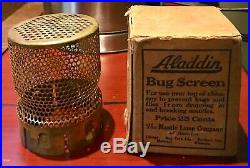 Vintage Aladdin Brass Insect Screen by The Mantle Lamp of America Box