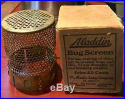 Vintage Aladdin Brass Insect Screen by The Mantle Lamp of America Box