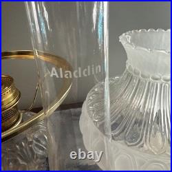Vintage Aladdin Electrified Oil Lamp with New Chimney Nice