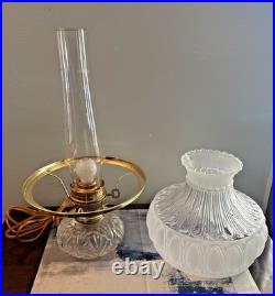 Vintage Aladdin Electrified Oil Lamp with New Chimney Nice