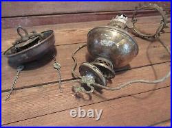 Vintage Antique 1800's Brass Oil Lamp Circa PARTS