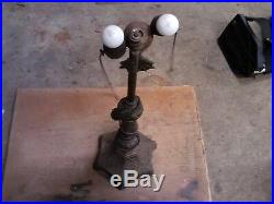 Vintage Antique Brass Electric Double Bulb Pull String Lamp Parts or Repair