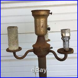 Vintage Antique Cast Iron Floor Lamp For Parts Candelabra