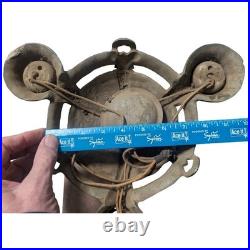 Vintage Antique Copper Tone 3 Bulb Hanging Ceiling Light Fixture For Parts