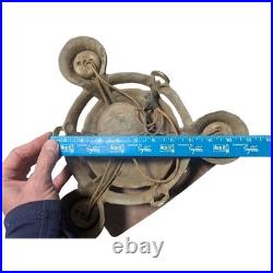 Vintage Antique Copper Tone 3 Bulb Hanging Ceiling Light Fixture For Parts
