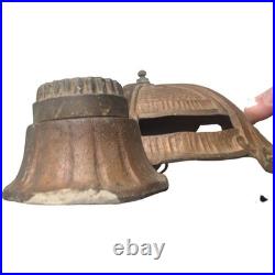 Vintage Antique Copper Tone 3 Bulb Hanging Ceiling Light Fixture For Parts