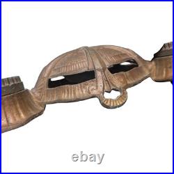 Vintage Antique Copper Tone 3 Bulb Hanging Ceiling Light Fixture For Parts