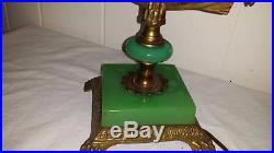 Vintage Antique Desk Lamp Jadeite Glass