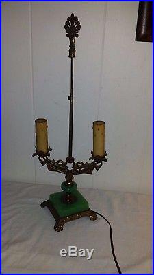 Vintage Antique Desk Lamp Jadeite Glass