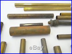 Vintage Antique Lot Brass Metal Lighting Stems Tubes Tubing Parts Lamp Hardware