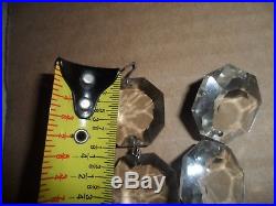Vintage Antique Lot Of 24 Crystal Glass Spear Prisms Chandelier Lamp Part 10 Lg