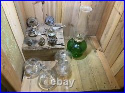 Vintage Antique Oil Lamp Parts Wicks, Burners, Aladdin Kerosene Lamp Parts Lot