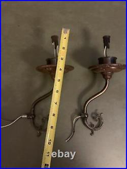 Vintage Antique Pair Sconce Arms Lights For Restore Light Lamp Parts SOC13