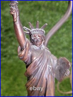 Vintage Antique Statue Of Liberty Metal Table Lamp Parts Or Repair