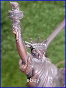 Vintage Antique Statue Of Liberty Metal Table Lamp Parts Or Repair