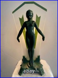 Vintage /Antique original art deco glass for lamp use for parts