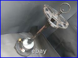 Vintage Art Deco Metal Slag Glass Lighted Smoking Stand Ashtray Lamp AS IS PARTS