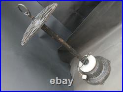 Vintage Art Deco Metal Slag Glass Lighted Smoking Stand Ashtray Lamp AS IS PARTS