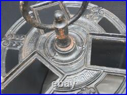 Vintage Art Deco Metal Slag Glass Lighted Smoking Stand Ashtray Lamp AS IS PARTS