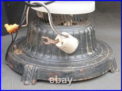 Vintage Art Deco Metal Slag Glass Lighted Smoking Stand Ashtray Lamp AS IS PARTS