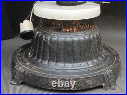 Vintage Art Deco Metal Slag Glass Lighted Smoking Stand Ashtray Lamp AS IS PARTS
