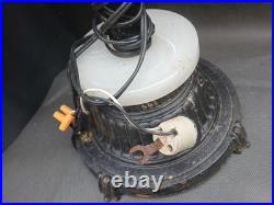 Vintage Art Deco Metal Slag Glass Lighted Smoking Stand Ashtray Lamp AS IS PARTS