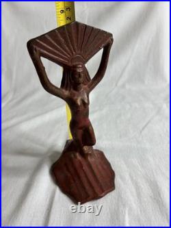 Vintage Art Deco Nude Figurine Incomplete Metal Lamp Base For Parts / Repair
