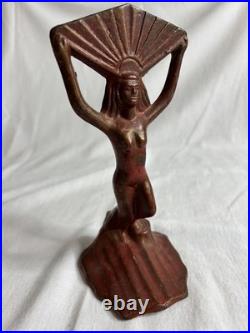 Vintage Art Deco Nude Figurine Incomplete Metal Lamp Base For Parts / Repair