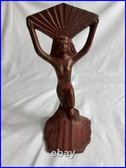 Vintage Art Deco Nude Figurine Incomplete Metal Lamp Base For Parts / Repair