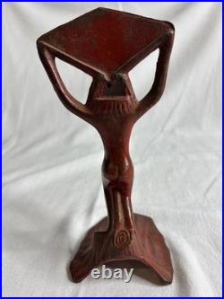 Vintage Art Deco Nude Figurine Incomplete Metal Lamp Base For Parts / Repair