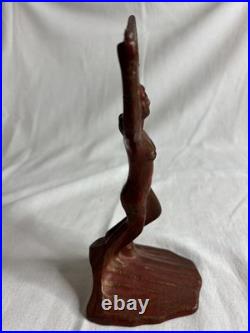 Vintage Art Deco Nude Figurine Incomplete Metal Lamp Base For Parts / Repair