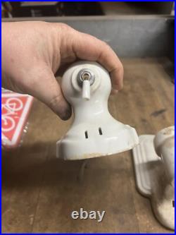 Vintage Art Deco Porcelain Ceramic Wall Mount Sconce Electric Light Lamp Parts
