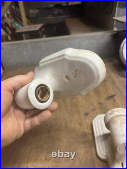 Vintage Art Deco Porcelain Ceramic Wall Mount Sconce Electric Light Lamp Parts